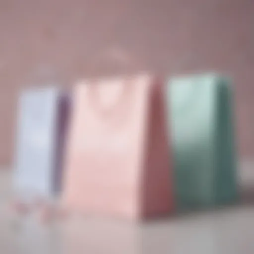 Elegant pastel goodie bags on a soft surface