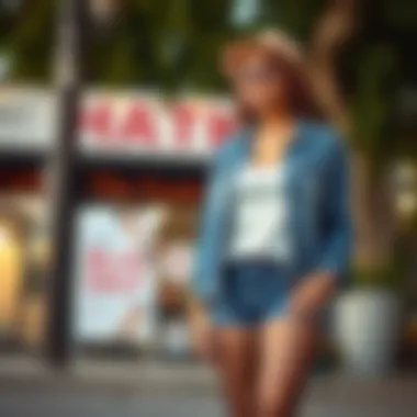 Fashionable casual wear complemented by plus size rhinestone pantyhose