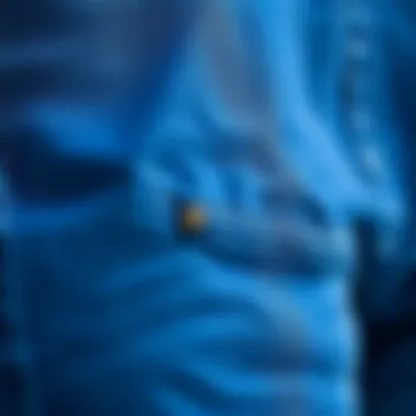 Close-up of fabric texture of plus size stretch jeans