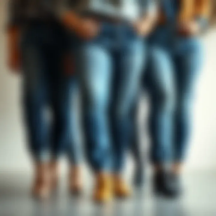 Variety of plus size stretch jeans in different styles