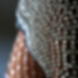 Close-up of rhinestone fishnet fabric showcasing intricate detailing