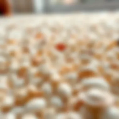 Close-up of luxurious material options for shell rugs