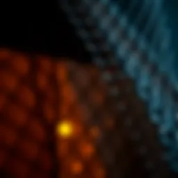 Close-up of sparkly fishnet fabric showcasing intricate patterns and textures