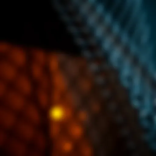 Close-up of sparkly fishnet fabric showcasing intricate patterns and textures