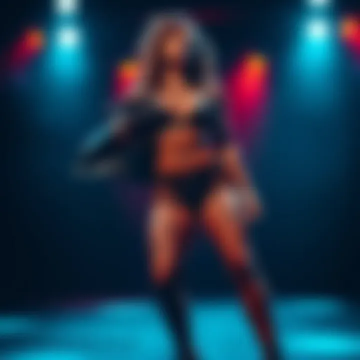 Dramatic Stage Presence with Sparkly Fishnets Performance scene highlighting the dramatic effect of sparkly fishnets on stage