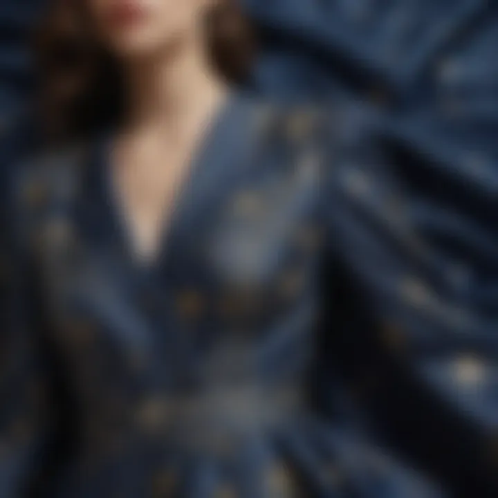 Close-up of the intricate fabric patterns inspired by Starry Night