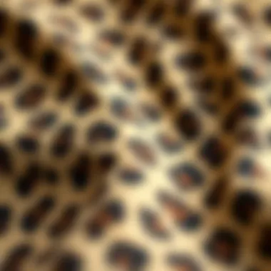 Texture of Cheetah Print Fabric Close-up of the fabric texture of cheetah print overalls