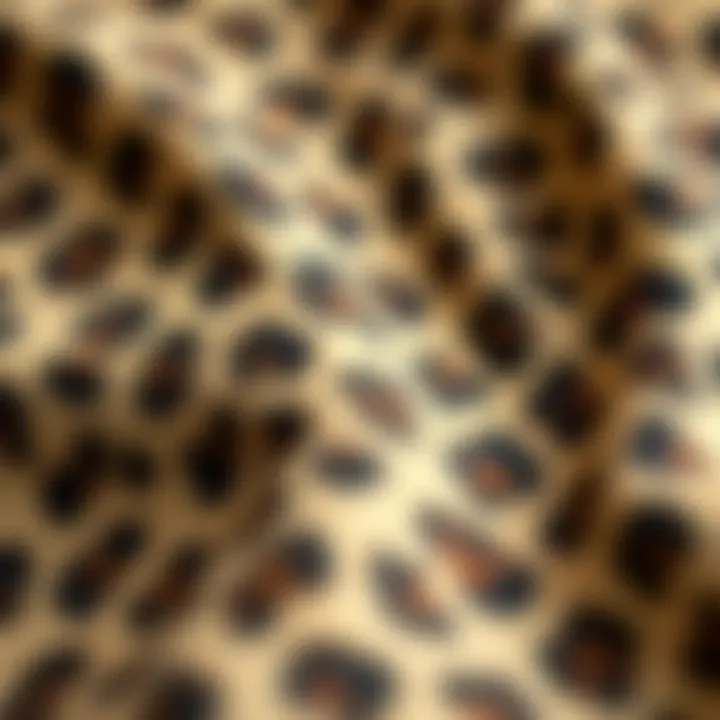Texture of Cheetah Print Fabric Close-up of the fabric texture of cheetah print overalls