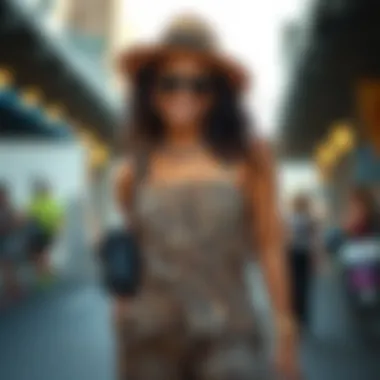 Styled Cheetah Print Ensemble Fashionable outfit featuring cheetah print overalls styled with accessories