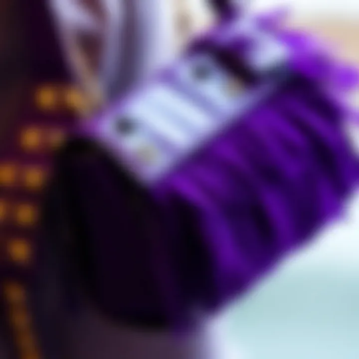 Accessories Highlighting Purple Fringe Elements Stylish accessories showcasing purple fringe elements