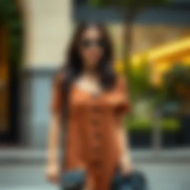 Casual Look with Scallop Edge Dress Casual scallop edge dress paired with trendy accessories