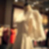 Elegant scallop edge dress displayed on a mannequin