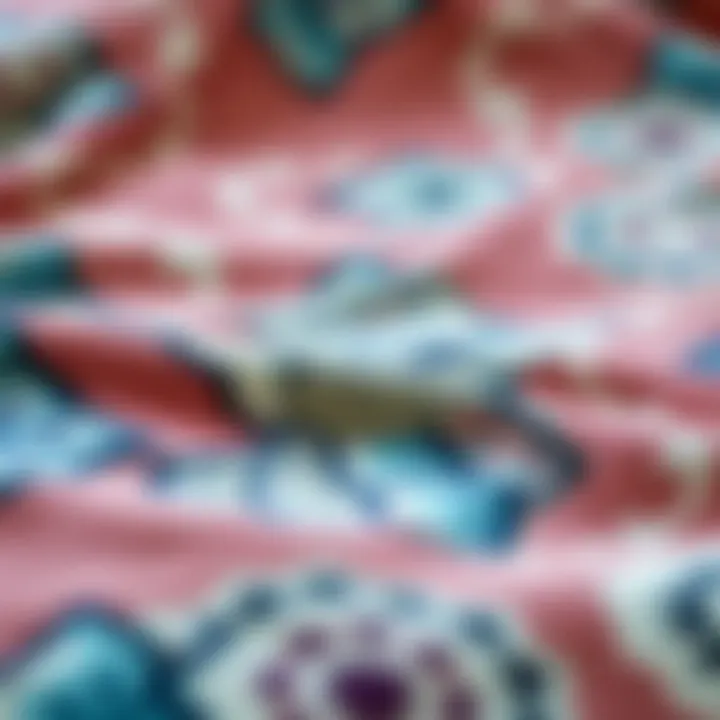 Intricate Patterns of Hummingbird Throw Blanket Close-up of intricate patterns on a hummingbird throw blanket