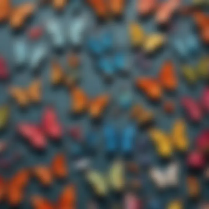 Colorful array of butterfly-inspired accessories