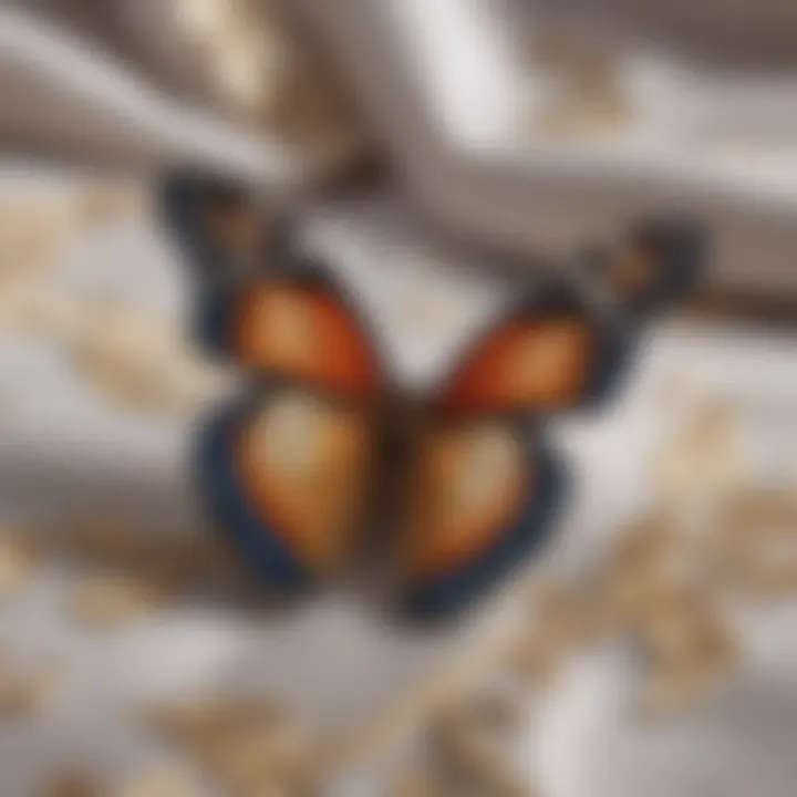 Elegant butterfly motif on fabric