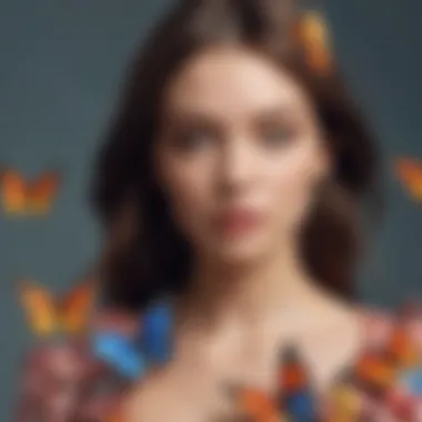 Artistic representation of butterflies in modern apparel