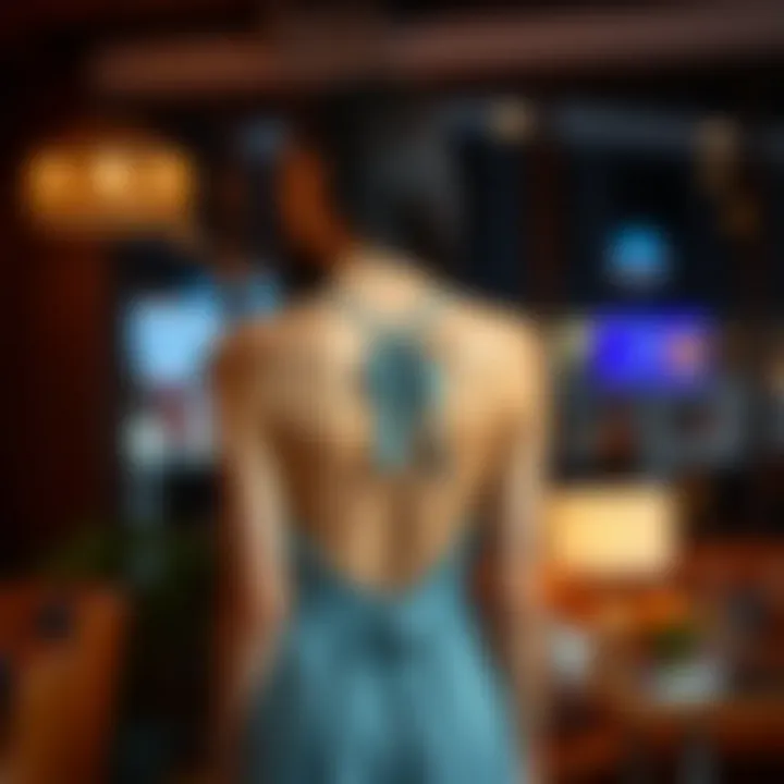 Diverse Styling Options for the Dress Styling options for cut out tie back dress in a chic setting