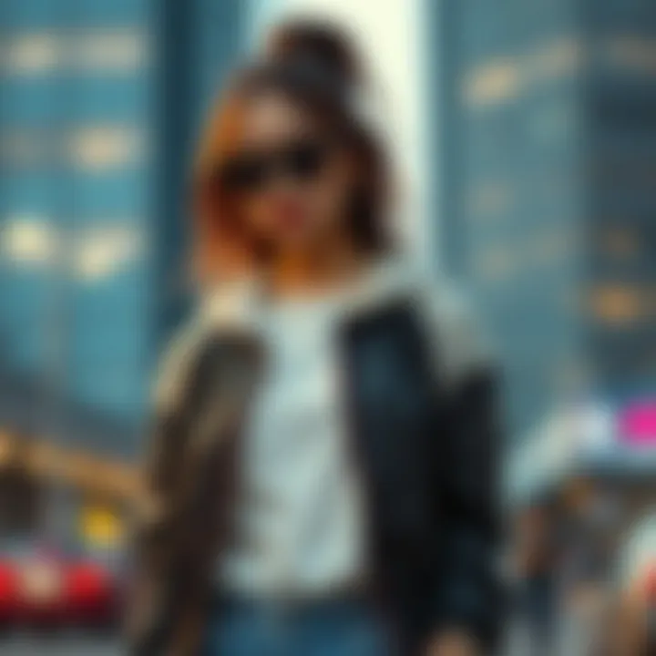 Stylish outfit featuring a drop shoulder bomber jacket