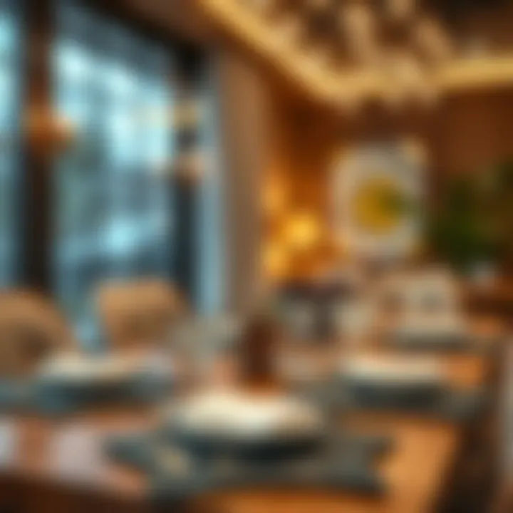 A beautifully set table featuring leaf shape placemats