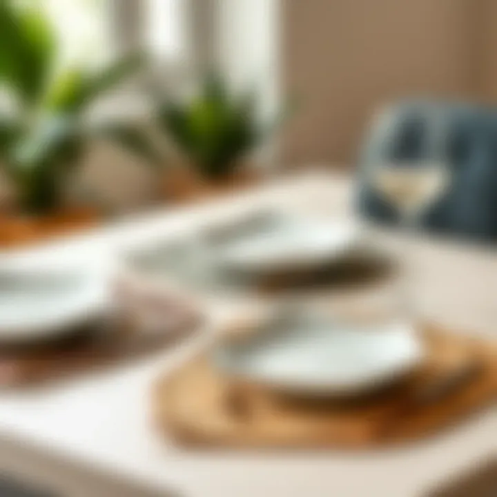 A variety of leaf shape placemats in different materials