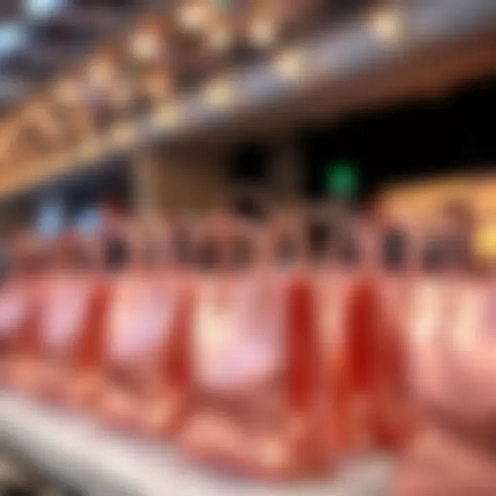 Rose Gold Favor Bags at a Modern Event Rose gold favor bags displayed at a modern event