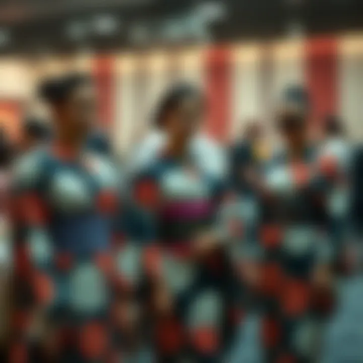 Elegance in Geo Print Kimonos at Events An elegant event featuring individuals in geo print kimonos