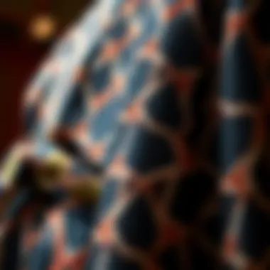 Modern Design in Geo Print Fabric Close-up of geo print fabric highlighting its modern design