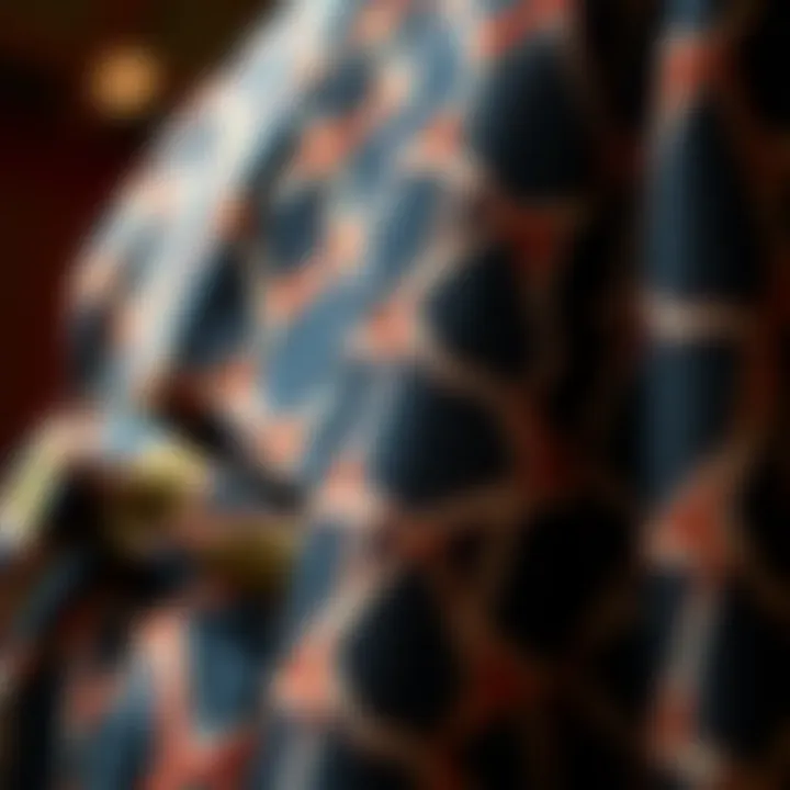 Modern Design in Geo Print Fabric Close-up of geo print fabric highlighting its modern design