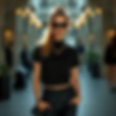 Styling with Accessories A stylish ensemble featuring a long black top and accessories