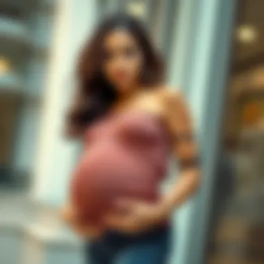 Stylish maternity tummy sleeve showcased on a model