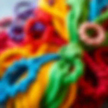 Aesthetic Arrangement of Telephone Cord Hair Ties Colorful telephone cord hair ties arranged aesthetically