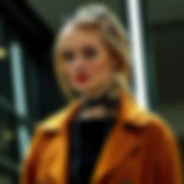 Fashionable Look Featuring a Telephone Cord Hair Tie Stylish individual wearing a telephone cord hair tie in a modern setting