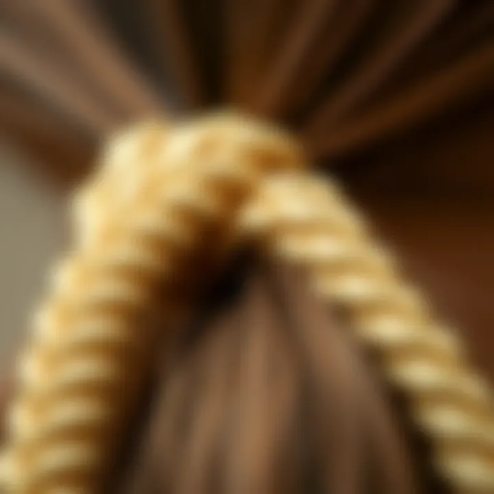 Textural Detail of a Telephone Cord Hair Tie Close-up of a telephone cord hair tie showcasing its texture