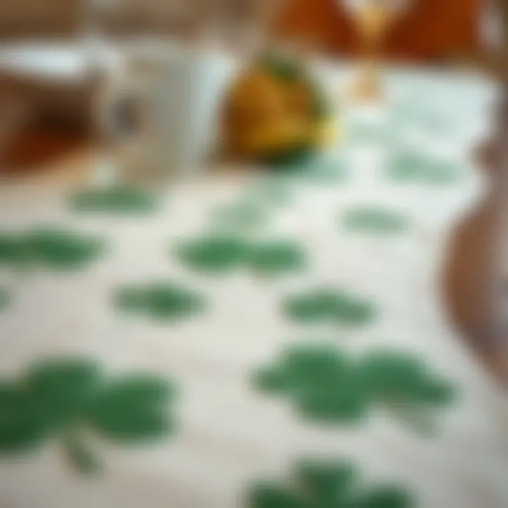 Shamrock Motifs Close-Up Close-up of shamrock motifs on a beautifully crafted runner