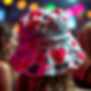 Bachelorette-Themed Bucket Hat Designs A close-up of a bucket hat adorned with fun bachelorette-themed graphics.