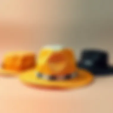 Trendy Bucket Hat Styles for Celebrations Various trendy bucket hat styles laid out on a vibrant background.