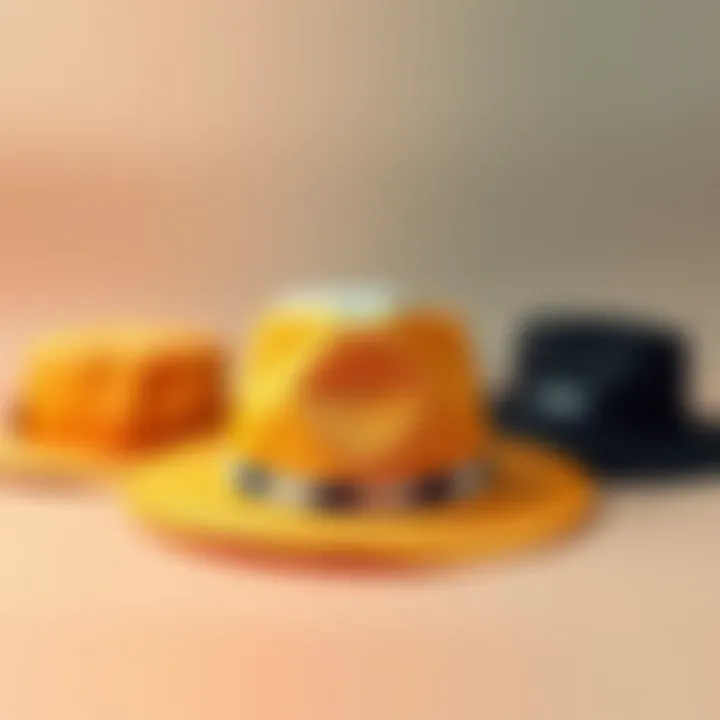 Trendy Bucket Hat Styles for Celebrations Various trendy bucket hat styles laid out on a vibrant background.