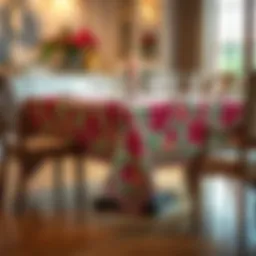 Elegant dining table adorned with a vibrant Americo tablecloth