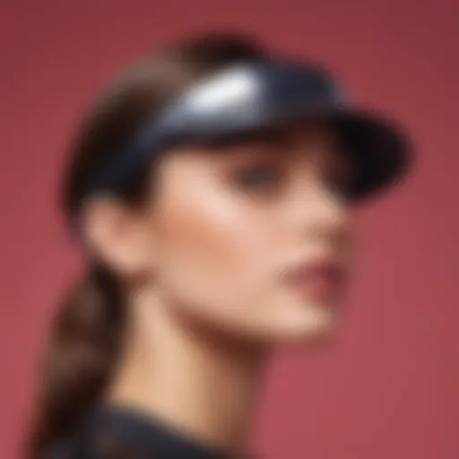 Stylish visor with a stretchy band displayed on a vibrant background