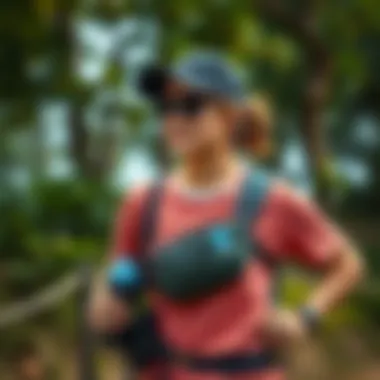 Active Lifestyle with Waist Pack Carrier User engaging in an outdoor activity while using a waist pack water bottle carrier