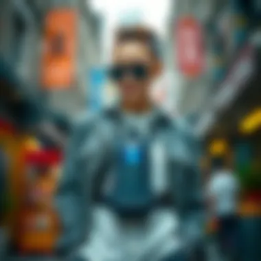 Fashion Meets Functionality in Waist Pack Carrier Fashionable individual showcasing a waist pack water bottle carrier in an urban environment