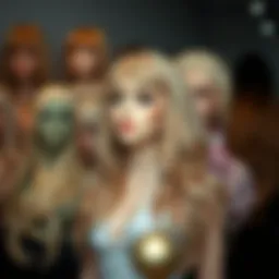 A stunning display of various types of 14-inch blonde wigs showcasing different styles and textures.