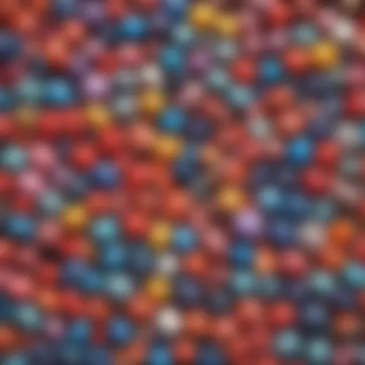 An array of colorful silicone beads in various shapes and sizes