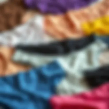 A flat lay of various plus size thong shapers in different colors and fabrics