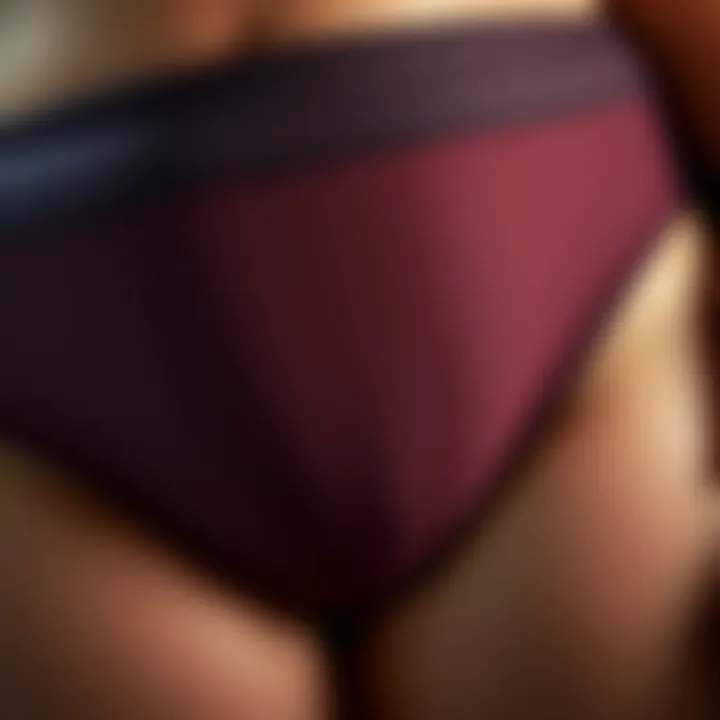 Close-up of the fabric texture of a plus size thong shaper
