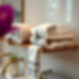 Elegant turban towel displayed on a stylish bathroom shelf