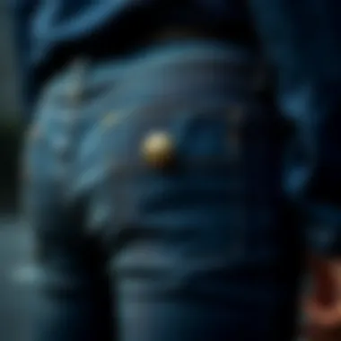 Jeans button extender in use, demonstrating enhanced fit