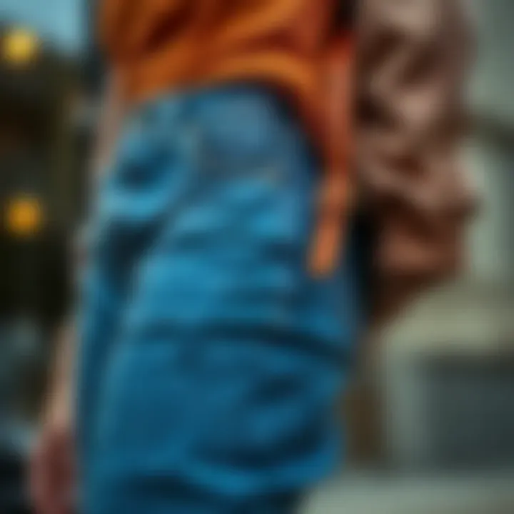 Stylish outfit incorporating a jeans button extender