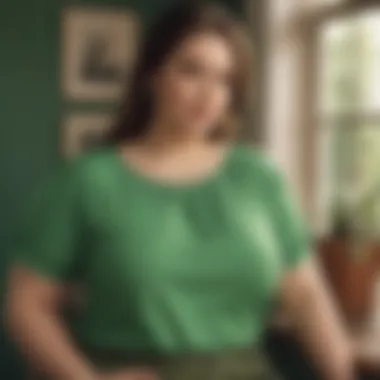 Versatile plus size green top perfect for casual outings