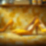 Elegant yellow pumps displayed on a stylish background